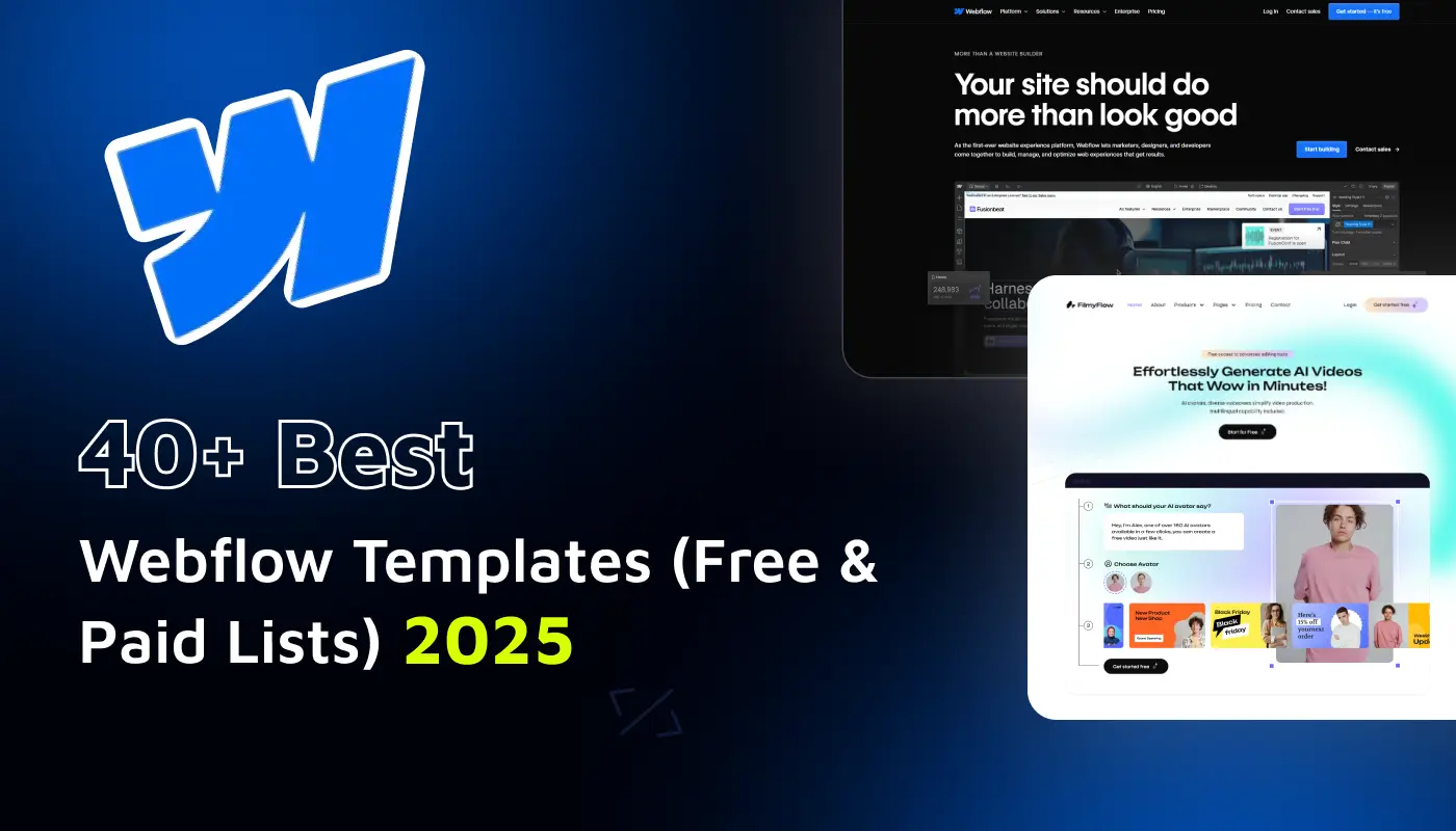 40+ Best Webflow Templates ( Free & Paid Lists) for 2025